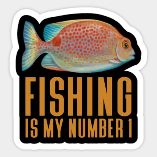 Fishing Is My Number 1 - Funny Fishing Sticker